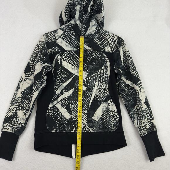 Lululemon Scuba Hoodie III Static Mist Black & White Zip Front Size 6 Full Zip - Picture 6 of 11